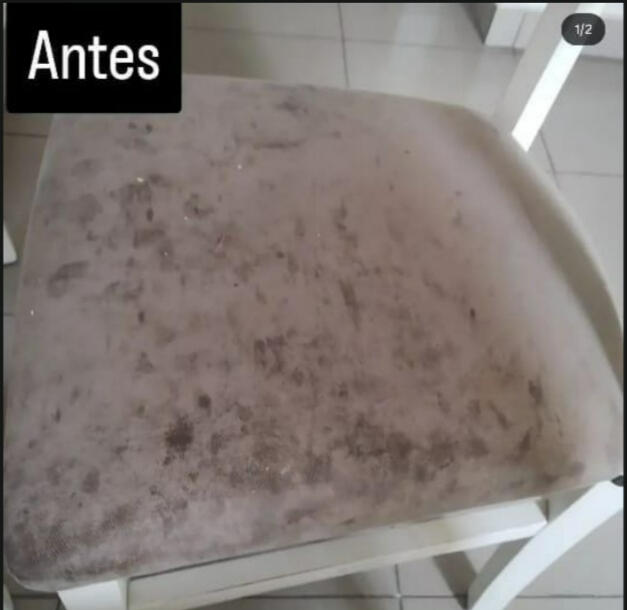 Silla tapizada antes de la limpieza profunda