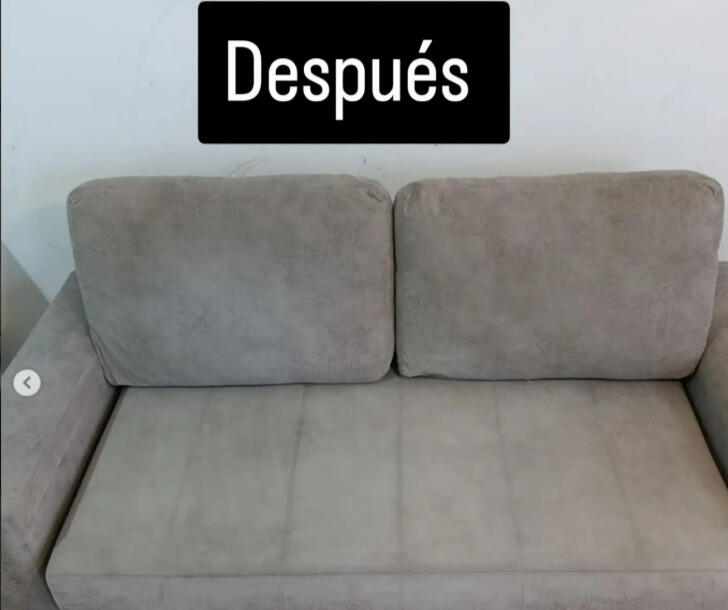 Mismo sillón después de la limpieza profunda, tapizado limpio y seco